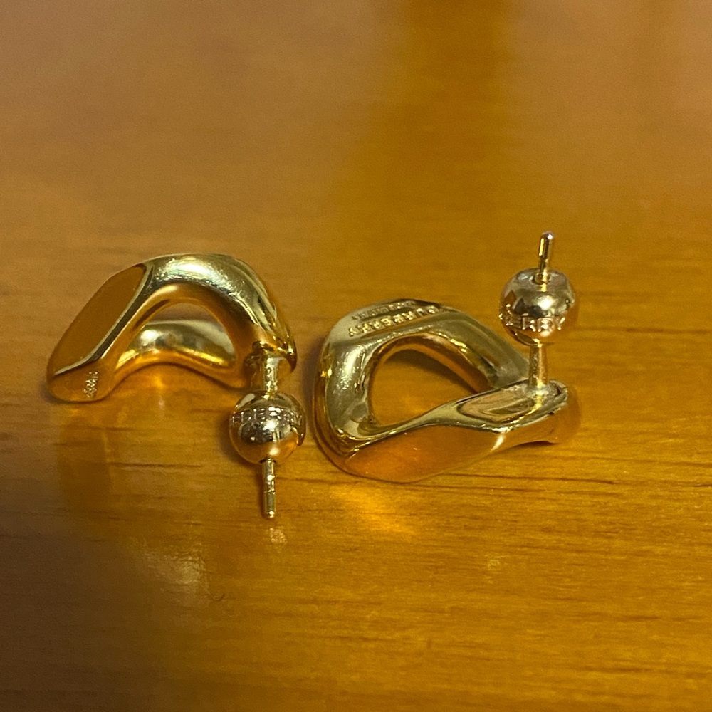 Authentic Burberry Chain link earrings with original box and dust bag